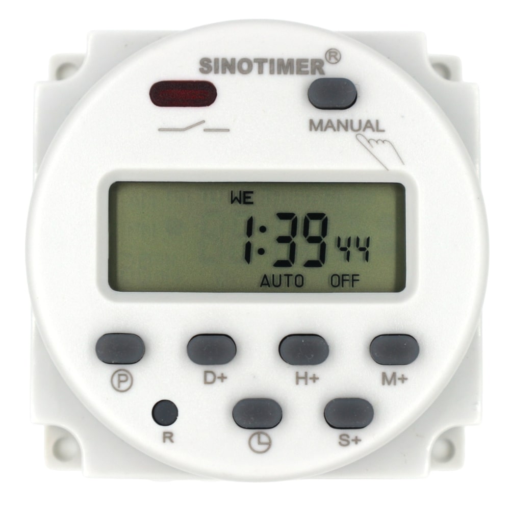 1/16 DIN LCD Industrial Timer with 6 Programmable Time Ranges