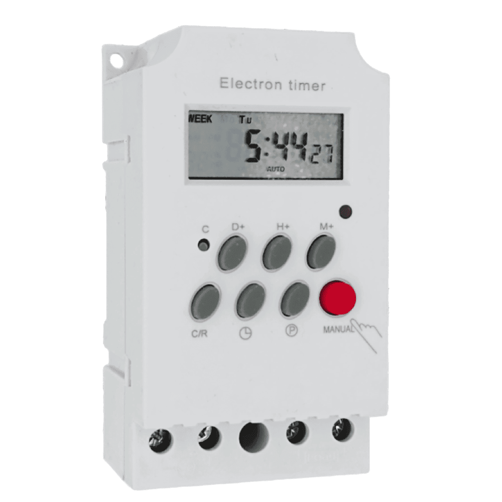 25A Timer Switch, Programmable 230V AC, 16 Schedules, DIN Rail